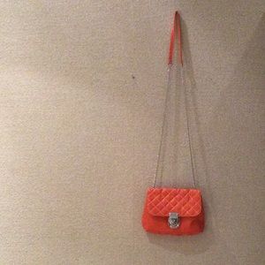 Unbranded Orange Long Metal Chain Strap Crossbody/Shoulder Bag